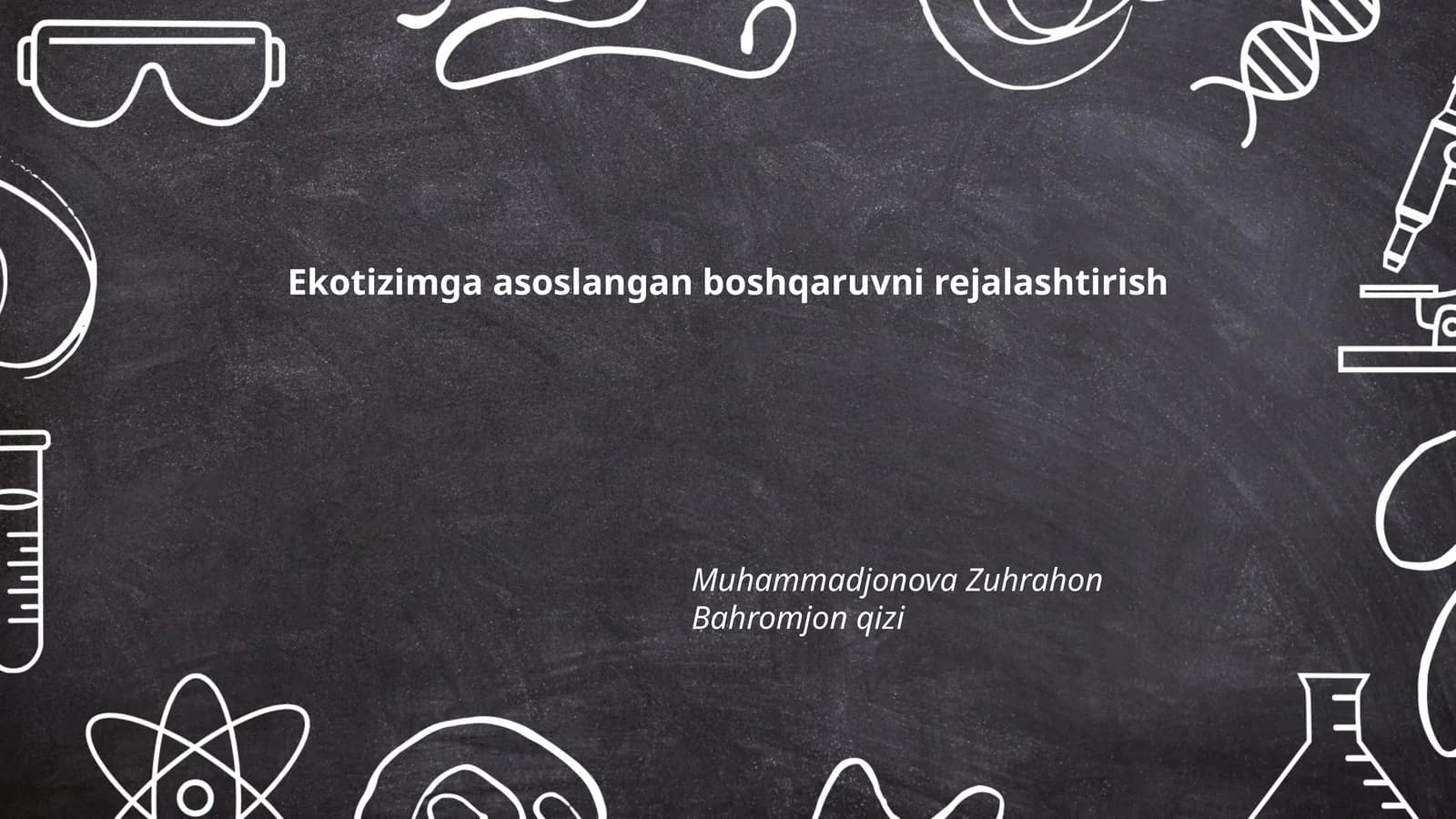 Ekotizimga asoslangan boshqaruvni rejalashtirish