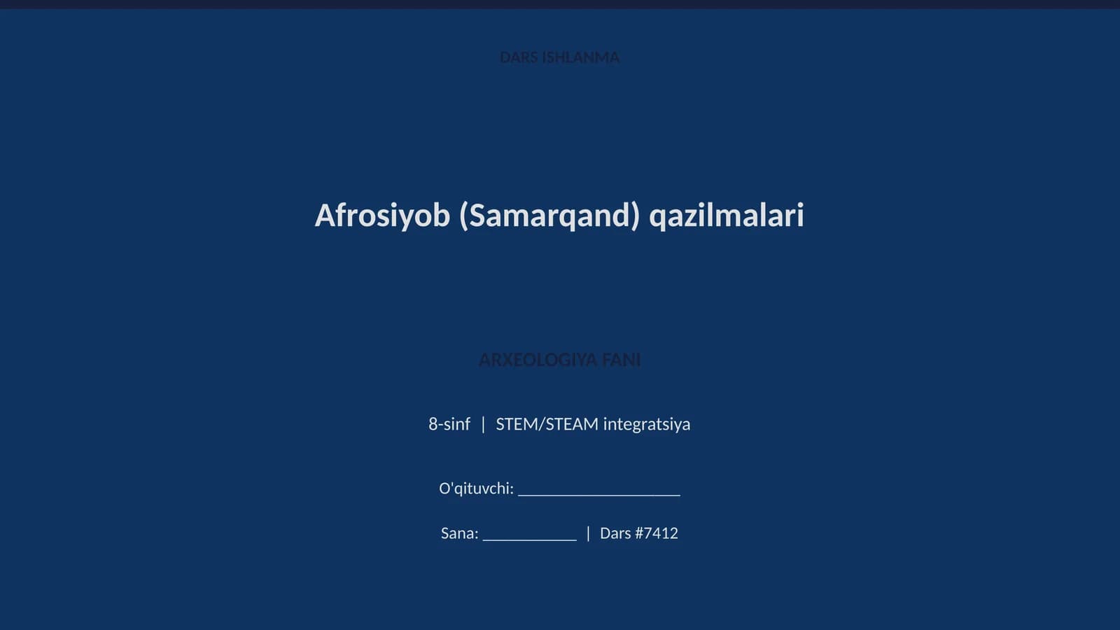 DARS ISHLANMA