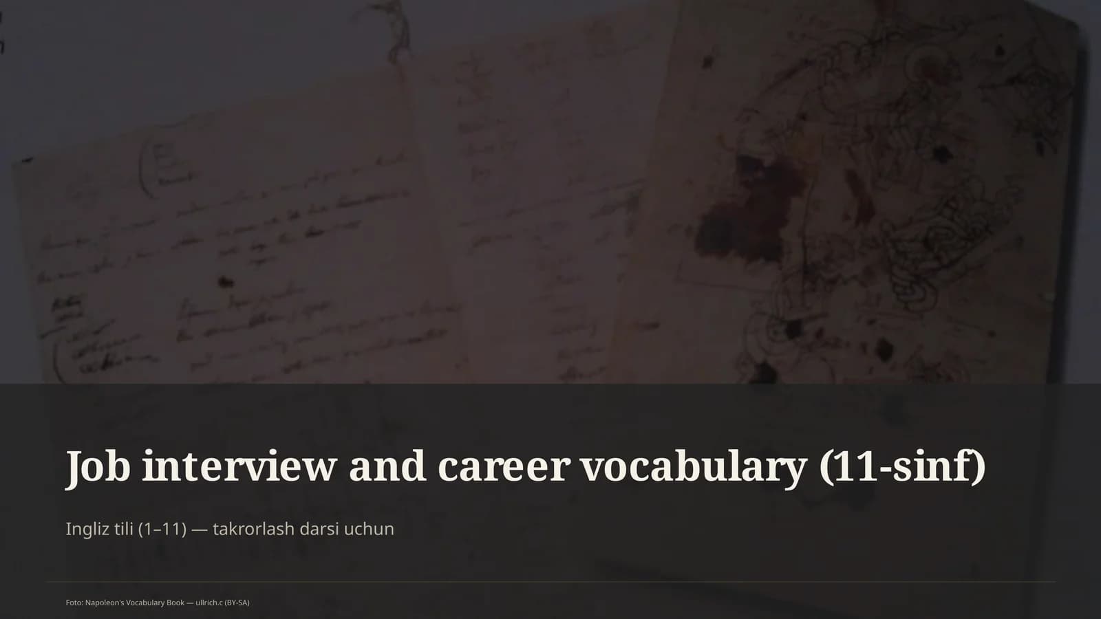 Job interview and career vocabulary (11-sinf)
