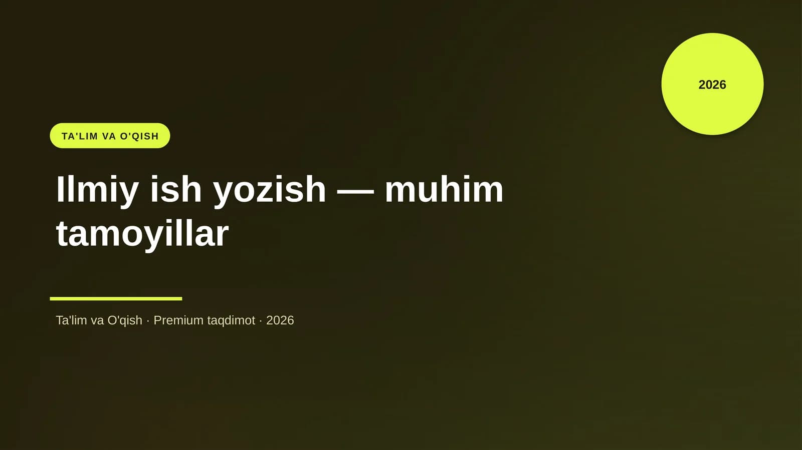 Ilmiy ish yozish — muhim tamoyillar