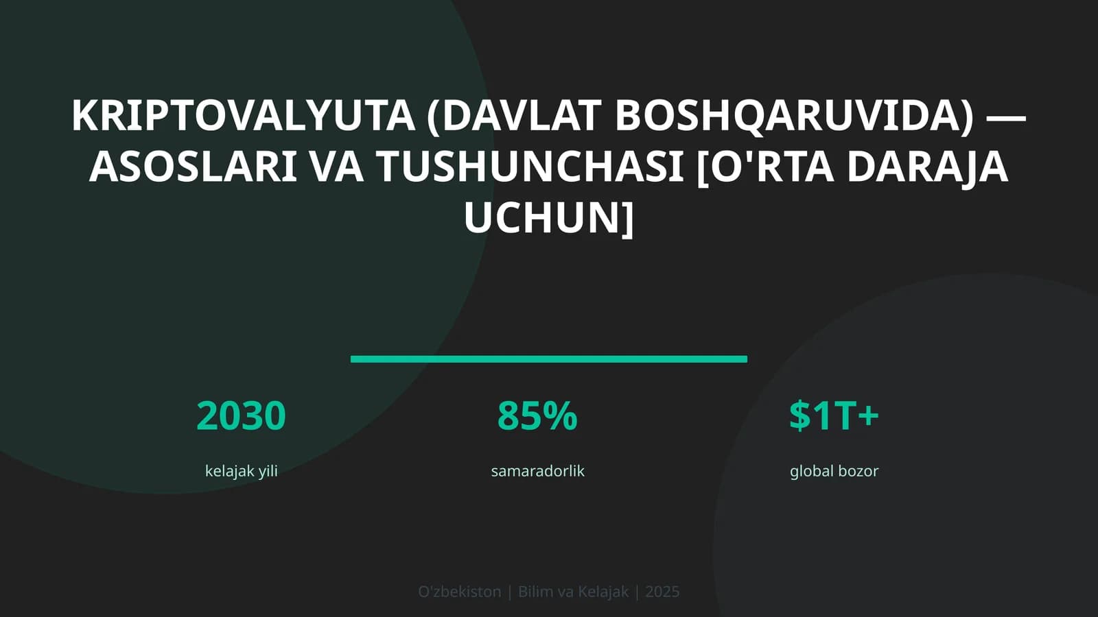 Kriptovalyuta (davlat boshqaruvida) — asoslari va tushunchasi [o'rta daraja uchun]