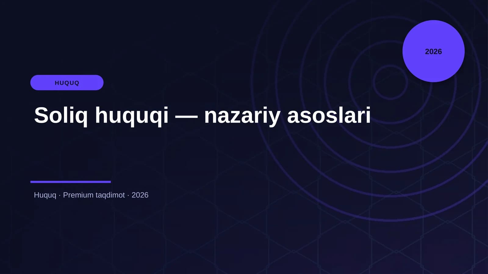 Soliq huquqi — nazariy asoslari