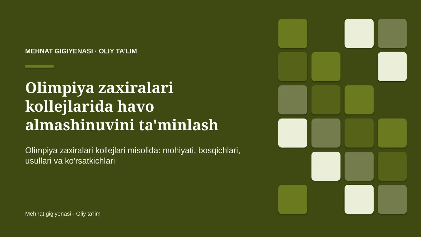 olimpiya zaxiralari kollejlarida havo almashinuvini ta'minlash 7728