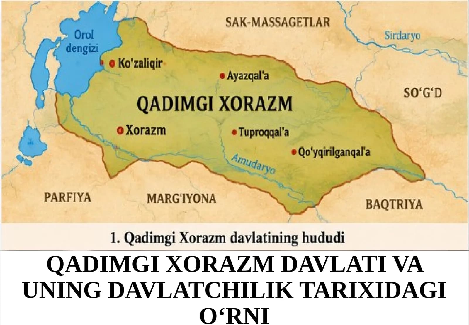QADIMGI XORAZM DAVLATI VA UNING DAVLATCHILIK TARIXIDAGI O‘RNI