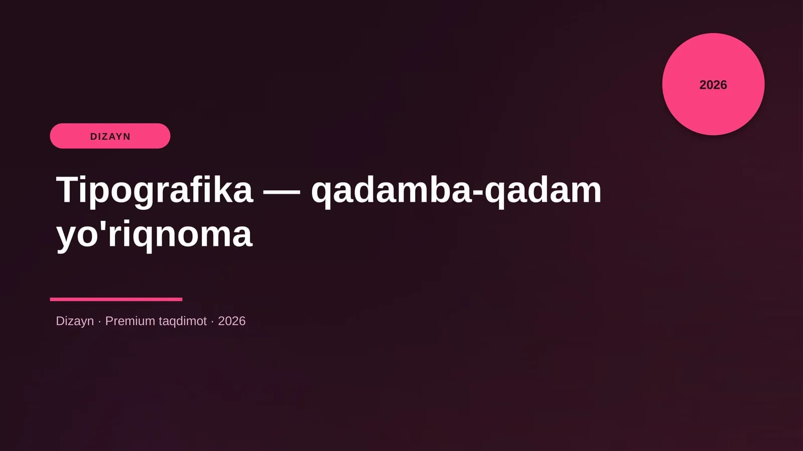 Tipografika — qadamba-qadam yo'riqnoma