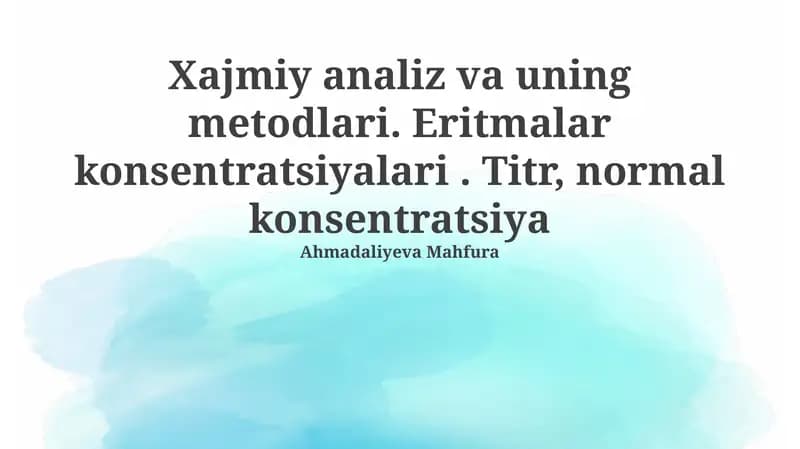 Rentgen nurlari tahlili asoslari va usullari
