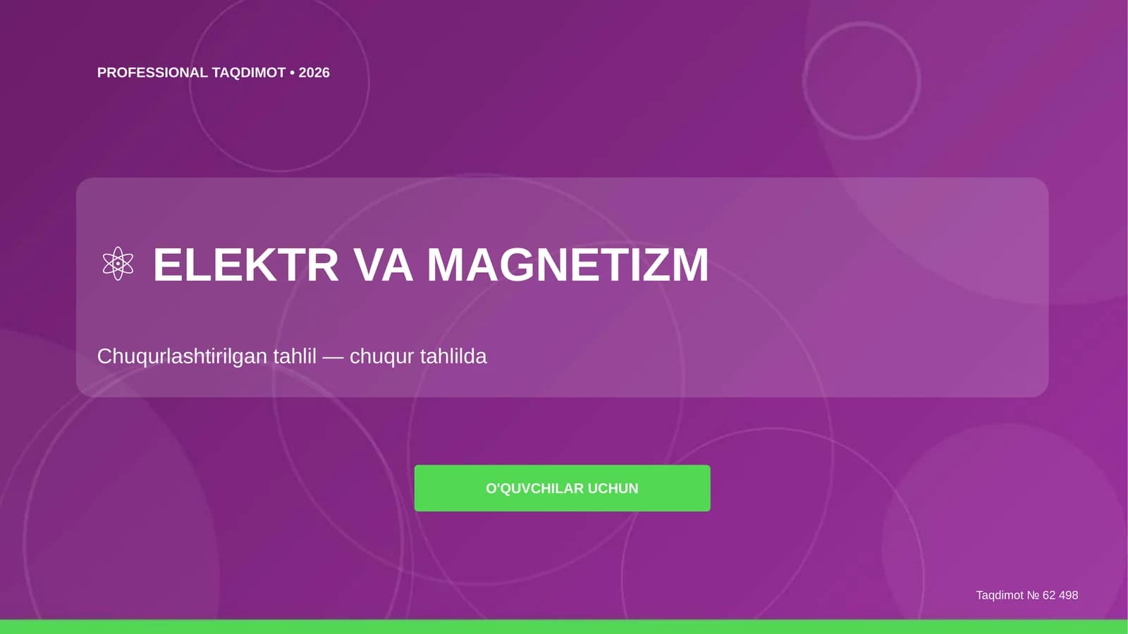 ELEKTR VA MAGNETIZM Chuqurlashtirilgan tahlil