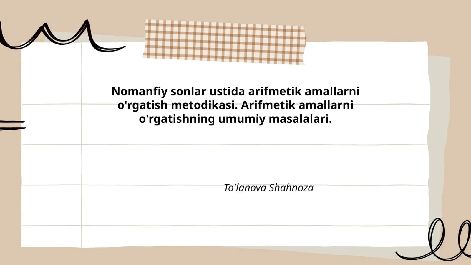 Arifmetik amallarni o'rgatish metodikasi