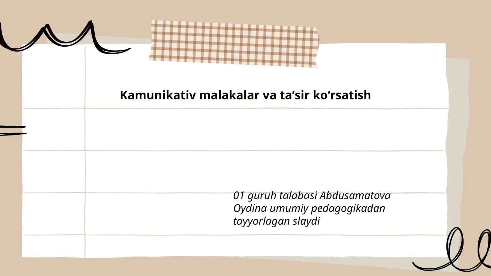 Kamunikativ malakalar va ta'sir ko'rsatish