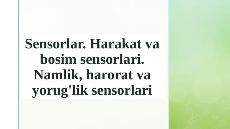 Sensorlar