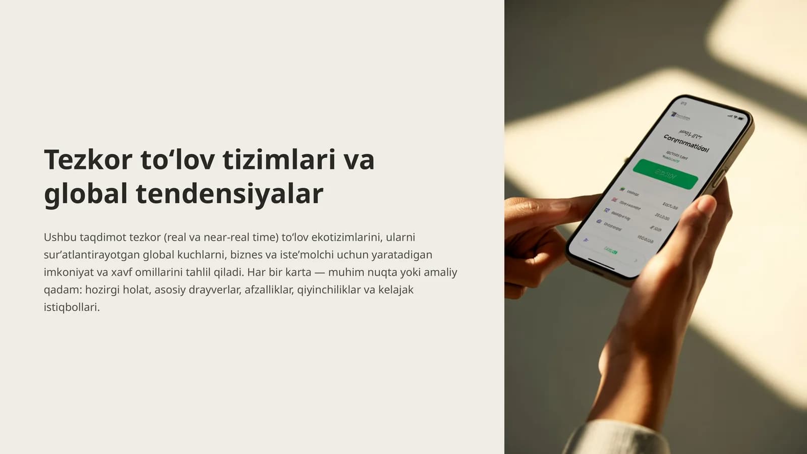 Tezkor toʻlov tizimlari va global tendensiyalar