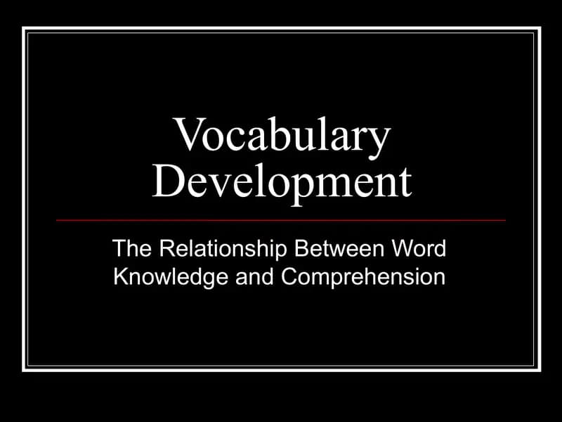 Vocabulary Development