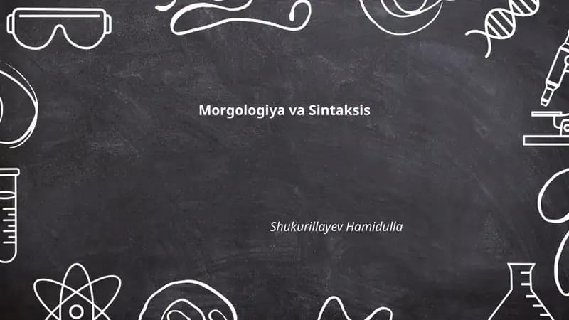 Morgologiya va Sintaksis