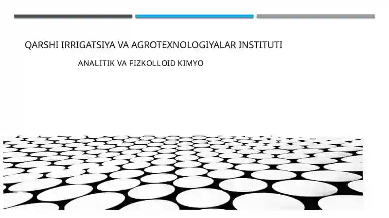 Analitik va fiz kolloid kimyo