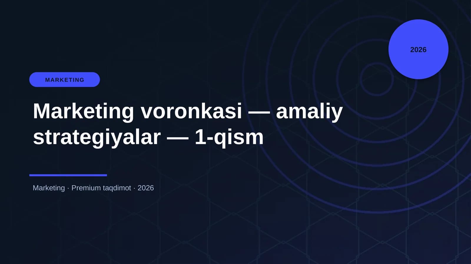Marketing voronkasi — amaliy strategiyalar — 1-qism