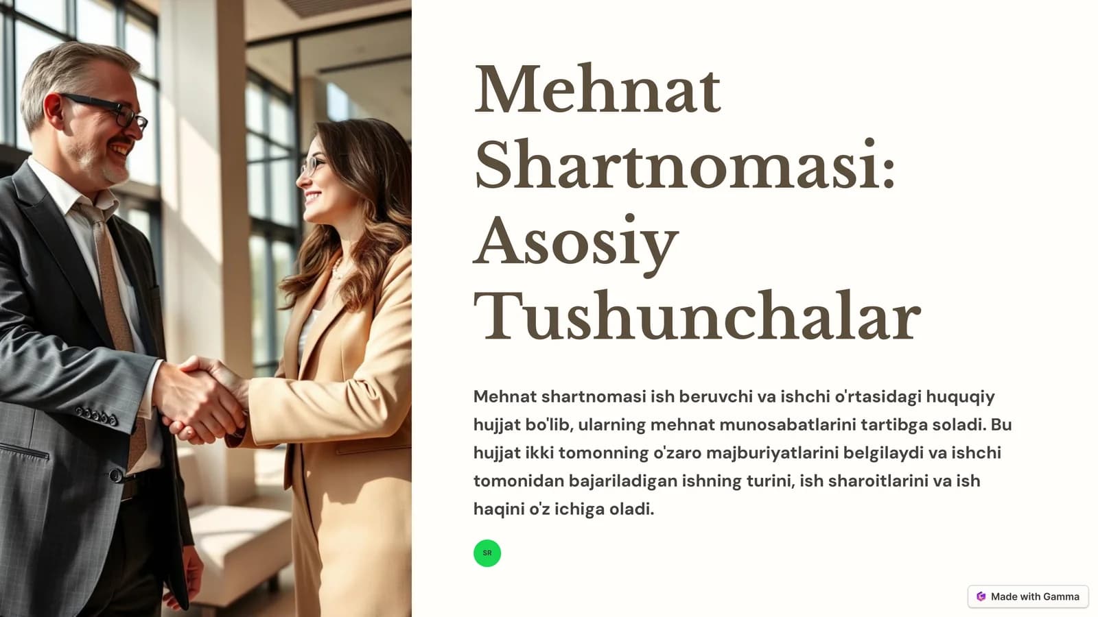 Mehnat Shartnomasi: Asosiy Tushunchalar
