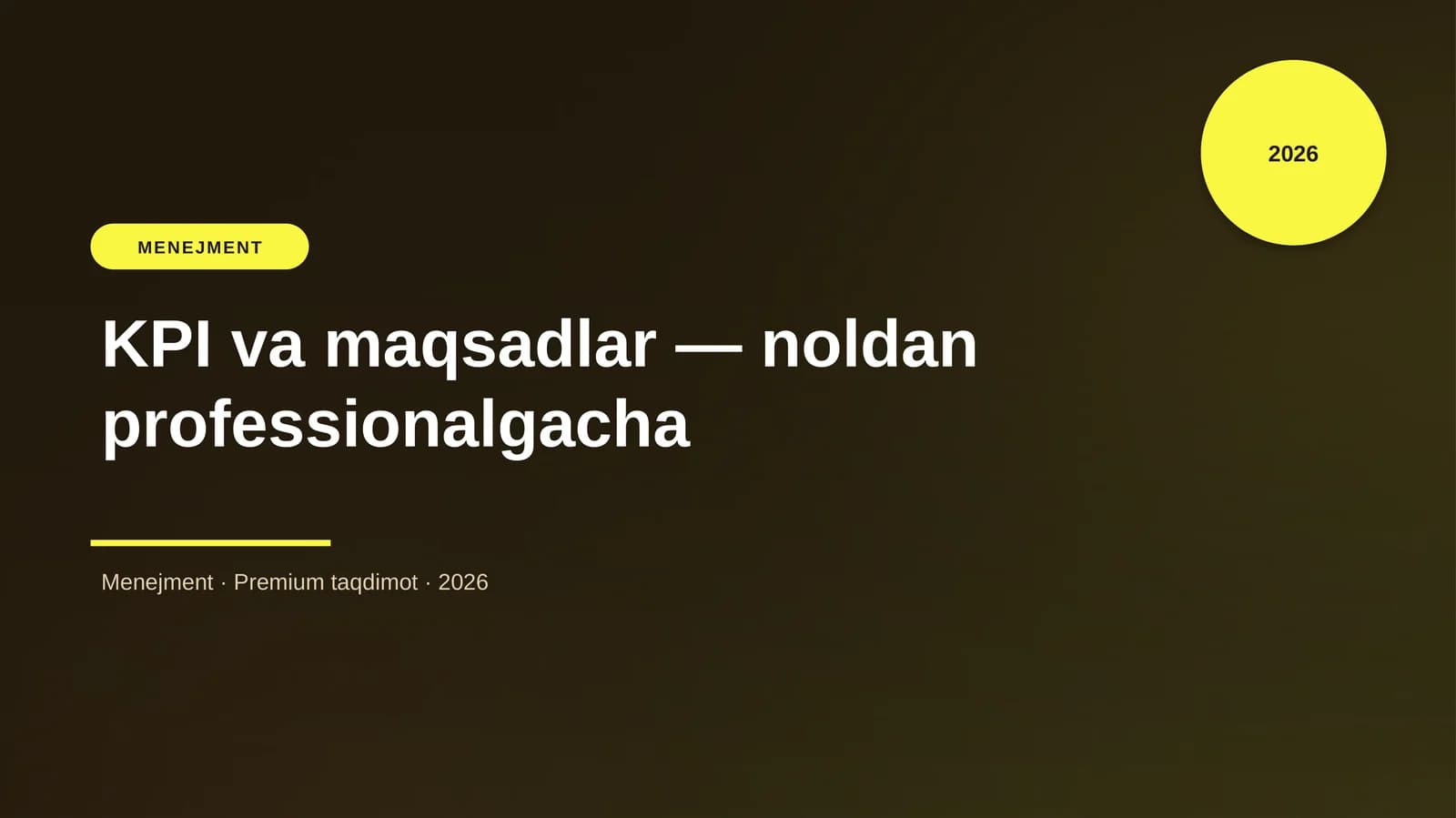 KPI va maqsadlar — noldan professionalgacha