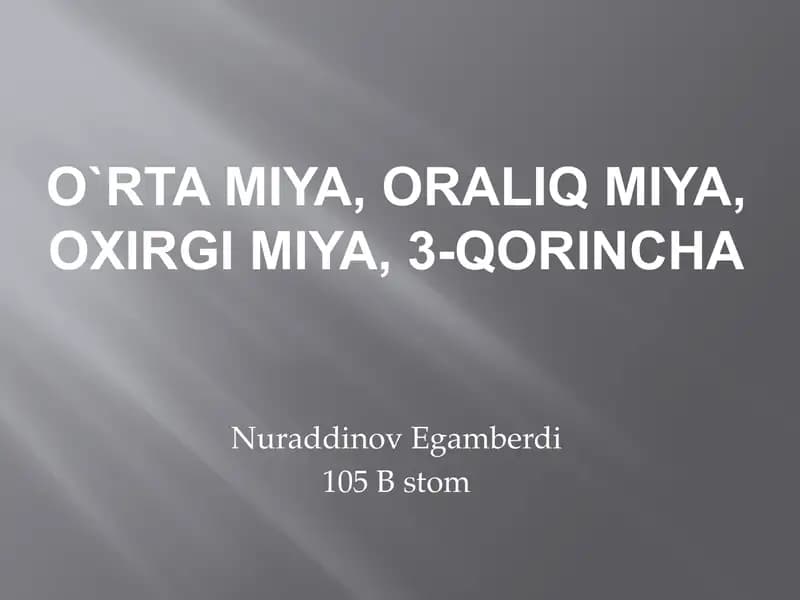 Oʻrtamiya,oraliqmiya,oxirgimiya, 3-qorincha