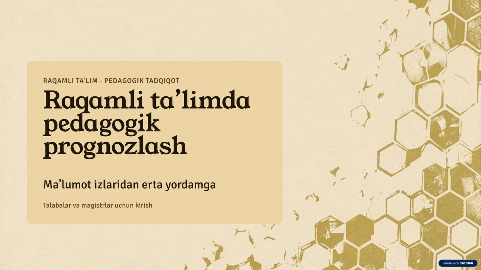 Raqamli ta’limda pedagogik prognozlash