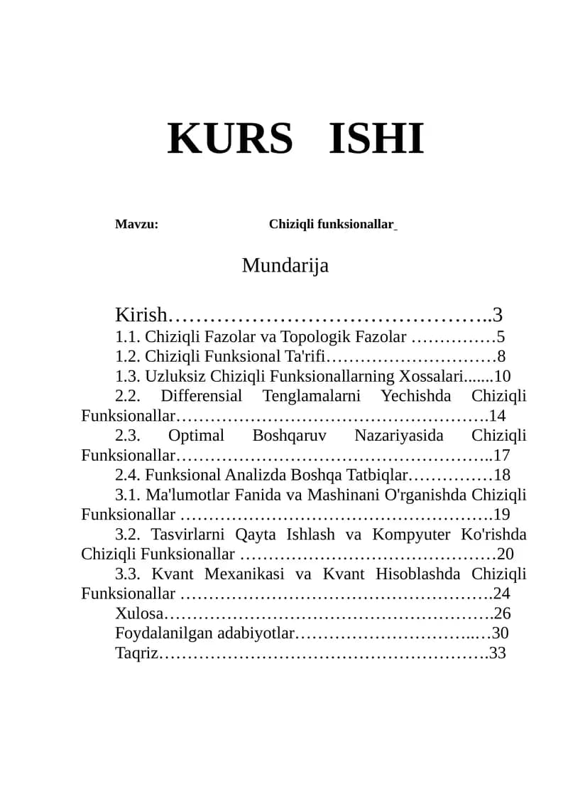Chiziqli funksionallar