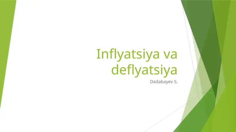 inflatsiya va deflyatsiya