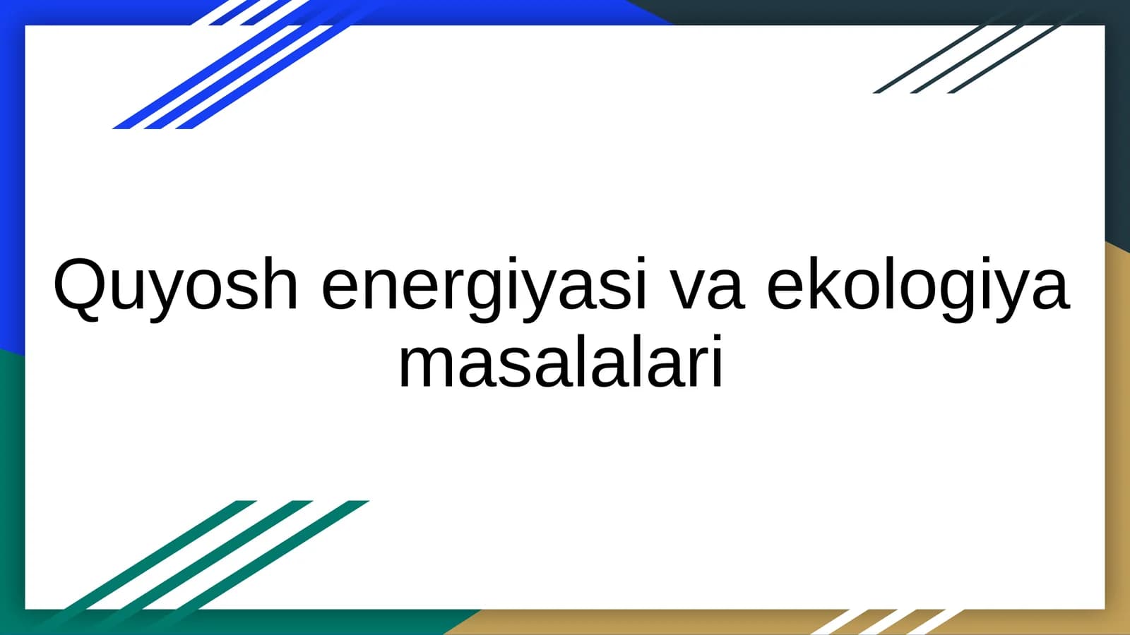 quyosh energetikasi