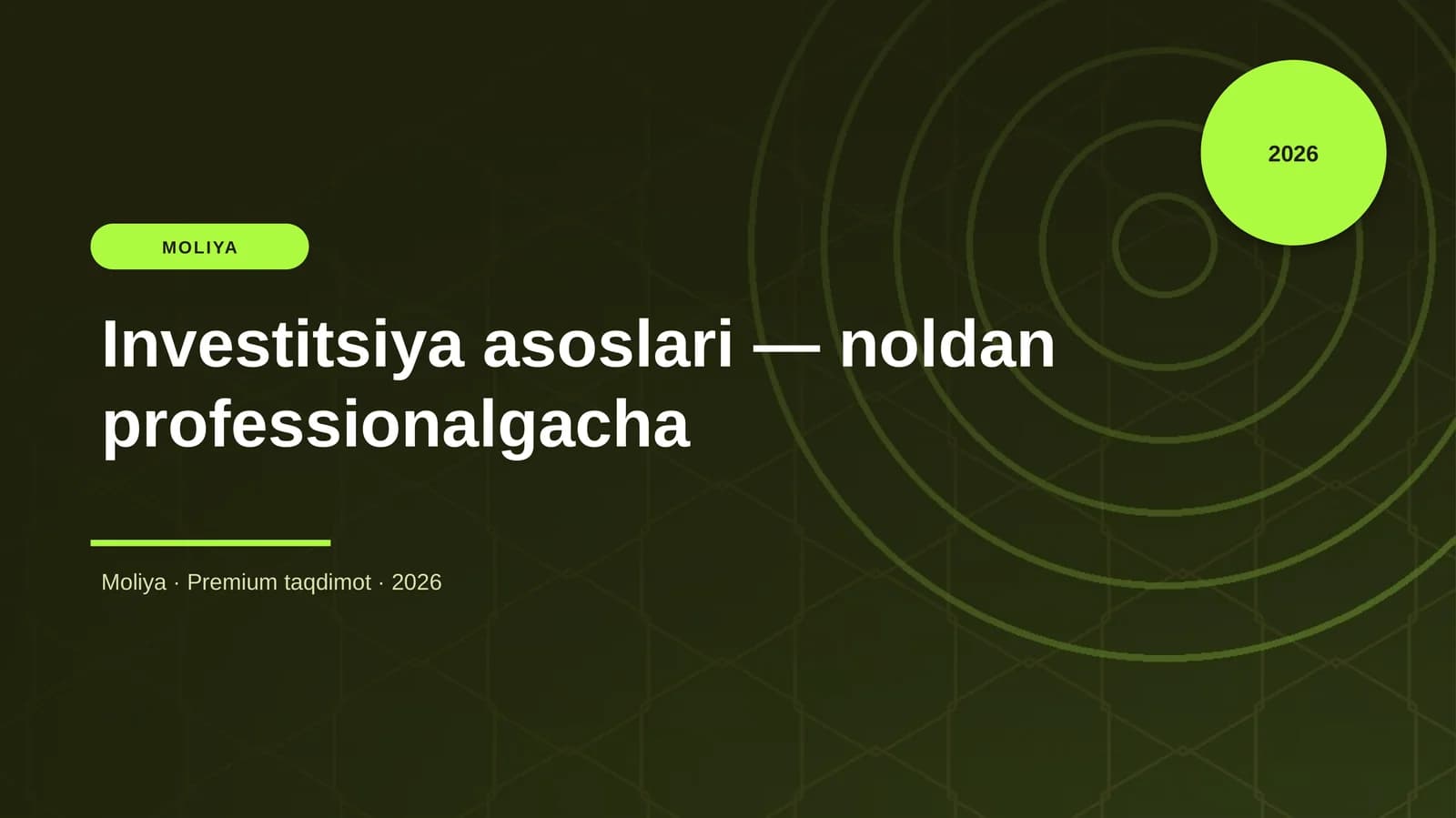 Investitsiya asoslari — noldan professionalgacha