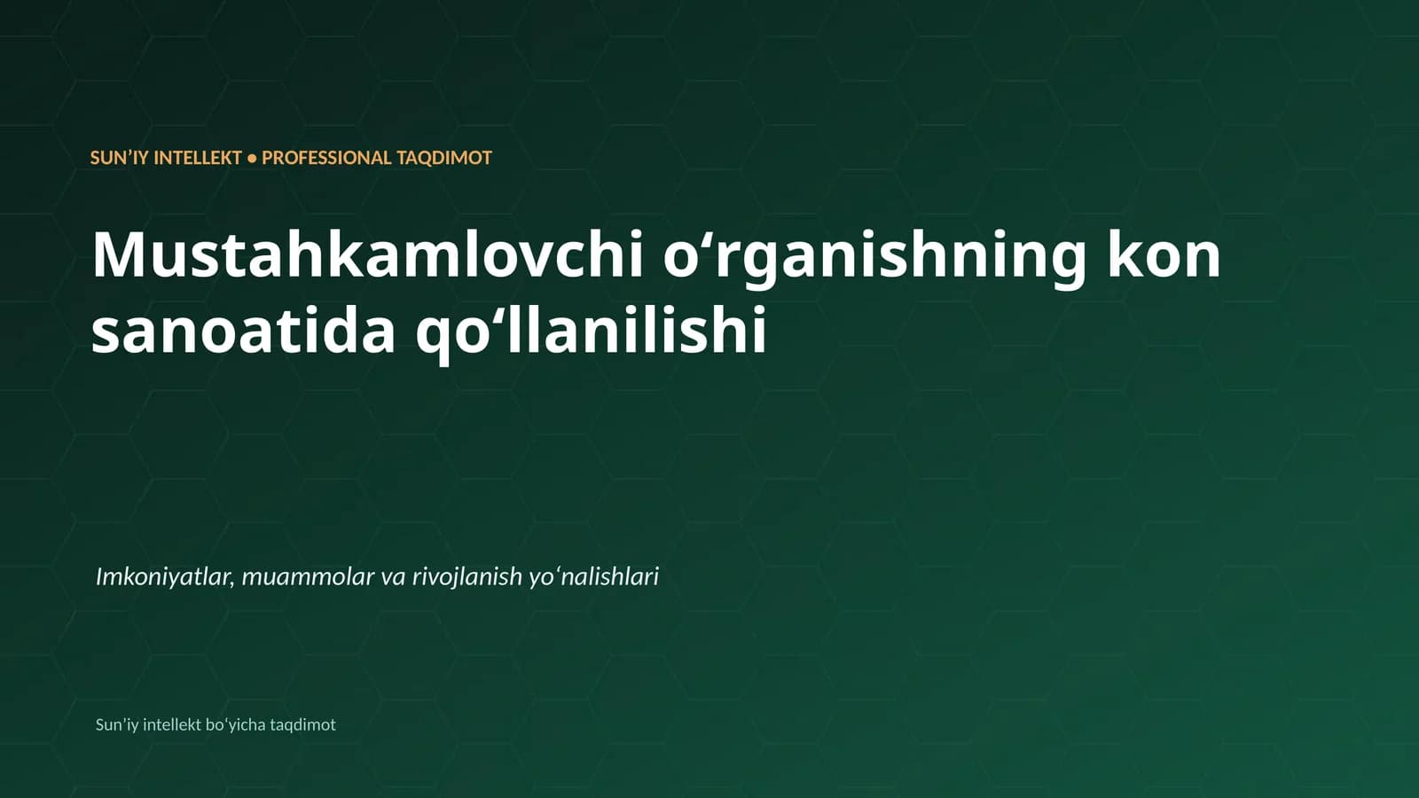 SUNʼIY INTELLEKT • PROFESSIONAL TAQDIMOT