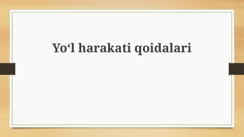 Yoʻl harakati qoidalari