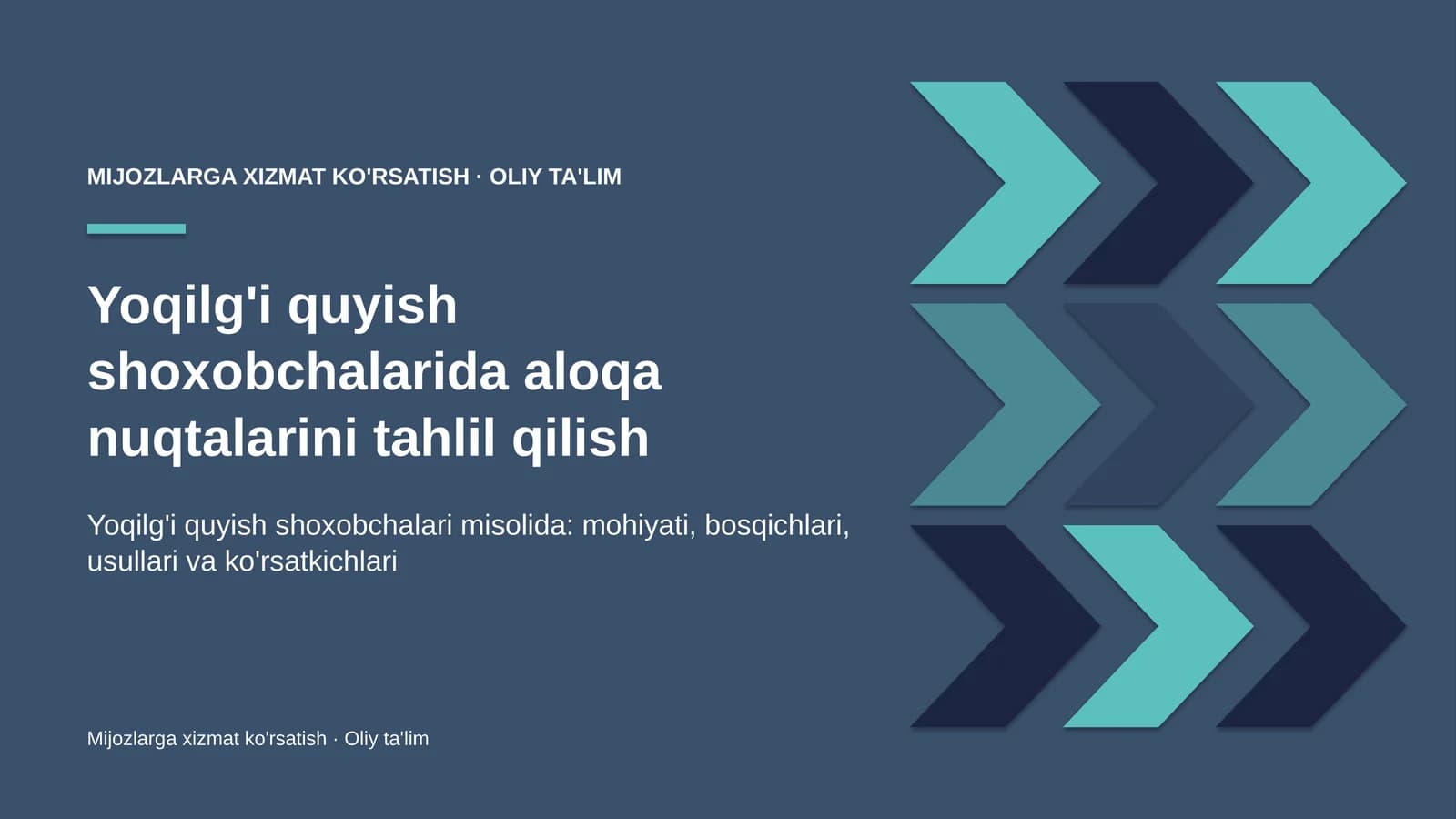 Yoqilg'i quyish shoxobchalarida aloqa nuqtalarini tahlil qilish