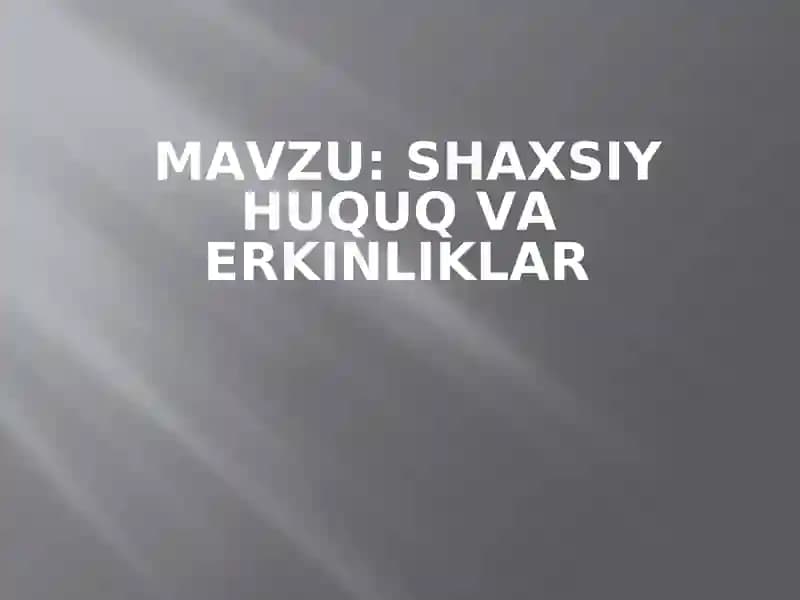 O`zbekiston Respublikasi fuqarolik masalalari