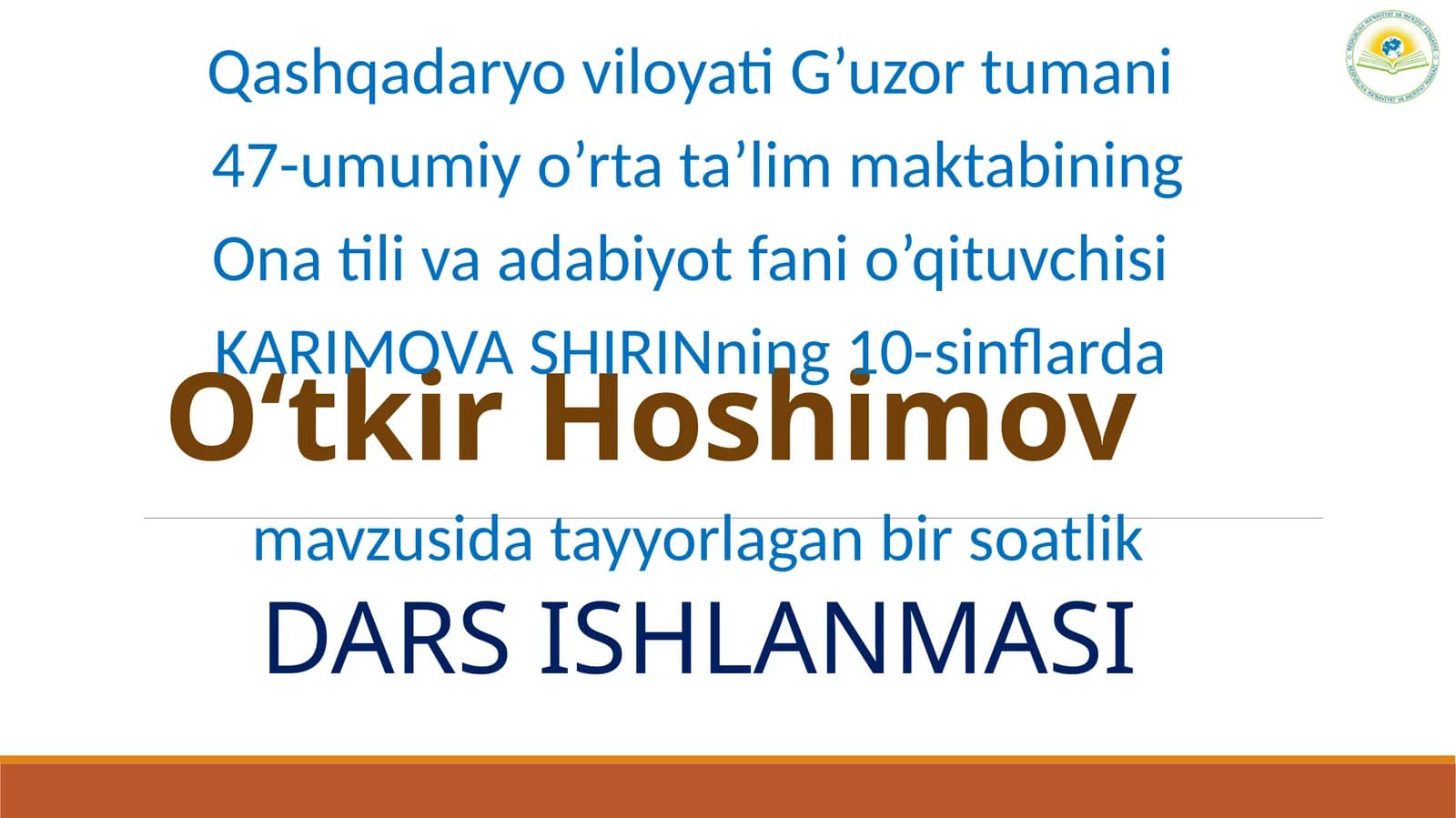 DARS ISHLANMASI