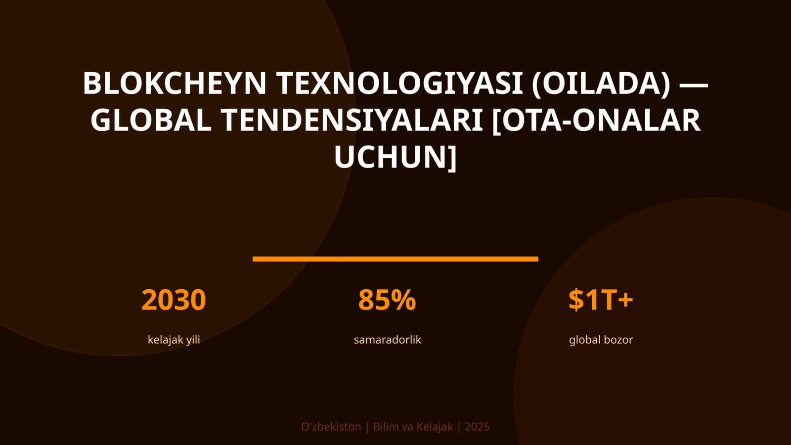Blokcheyn texnologiyasi (oilada) — global tendensiyalari [ota-onalar uchun]