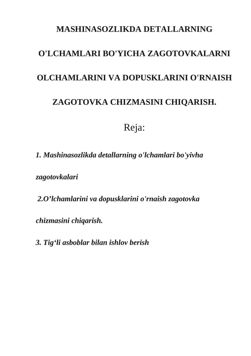 Zagotovka chizmasi