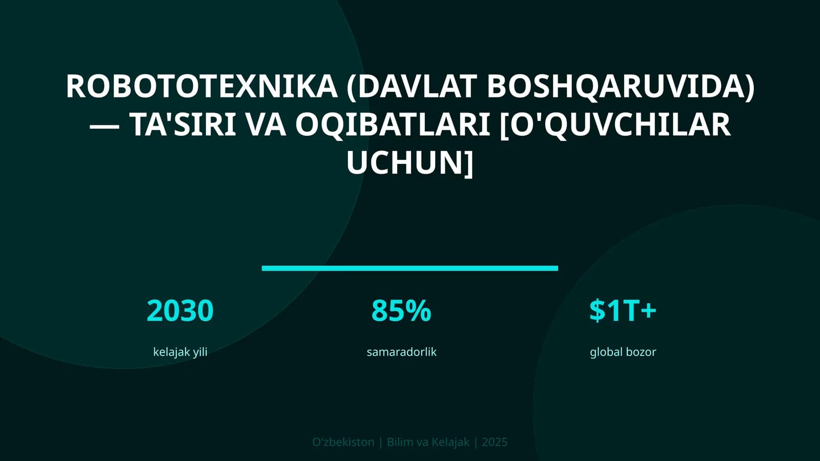 ROBOTOTEXNIKA (DAVLAT BOSHQARUVIDA) — TA'SIRI VA OQIBATLARI [O'QUVCHILAR UCHUN]