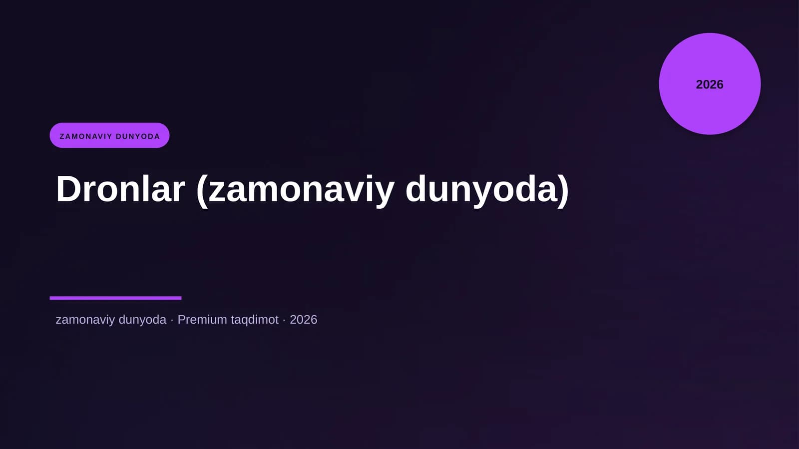 Dronlar (zamonaviy dunyoda)