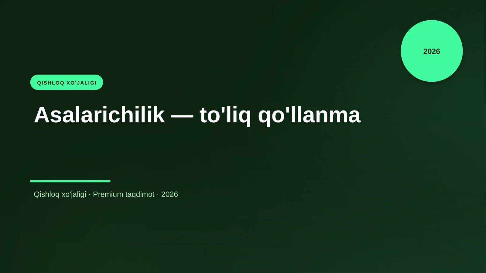 Asalarichilik — to'liq qo'llanma