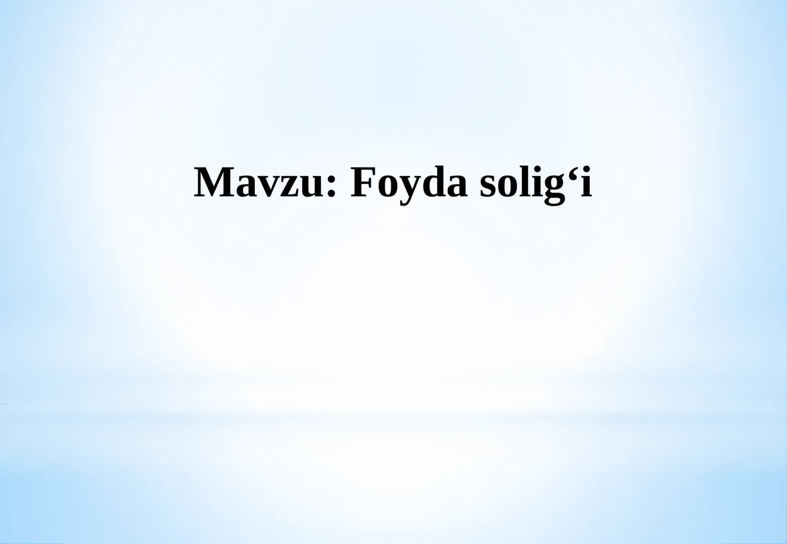 Foyda solig‘i