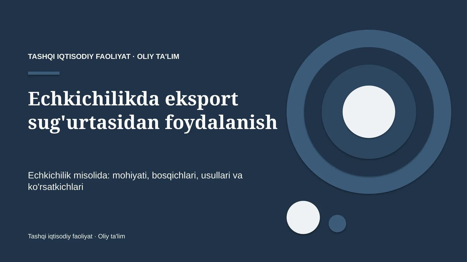 Echkichilikda eksport sug'urtasidan foydalanish
