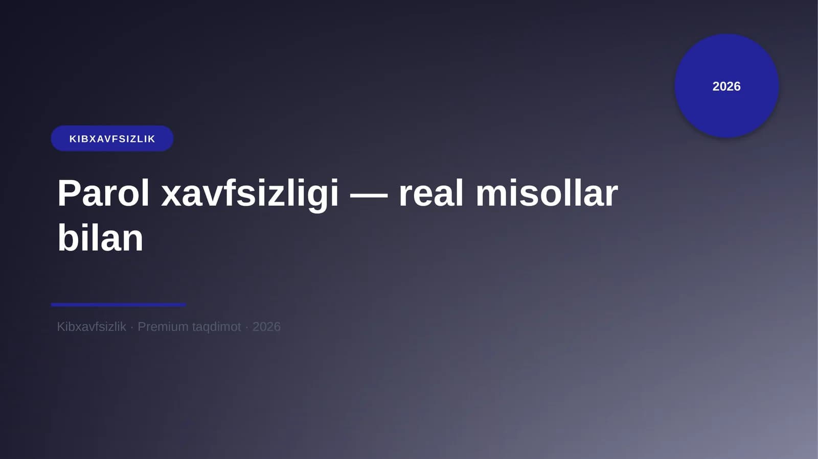 Parol xavfsizligi — real misollar bilan