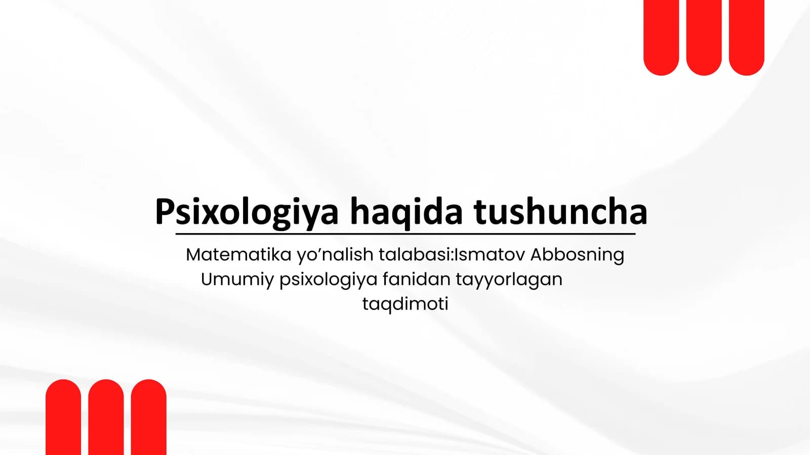 Psixologiya haqida tushuncha