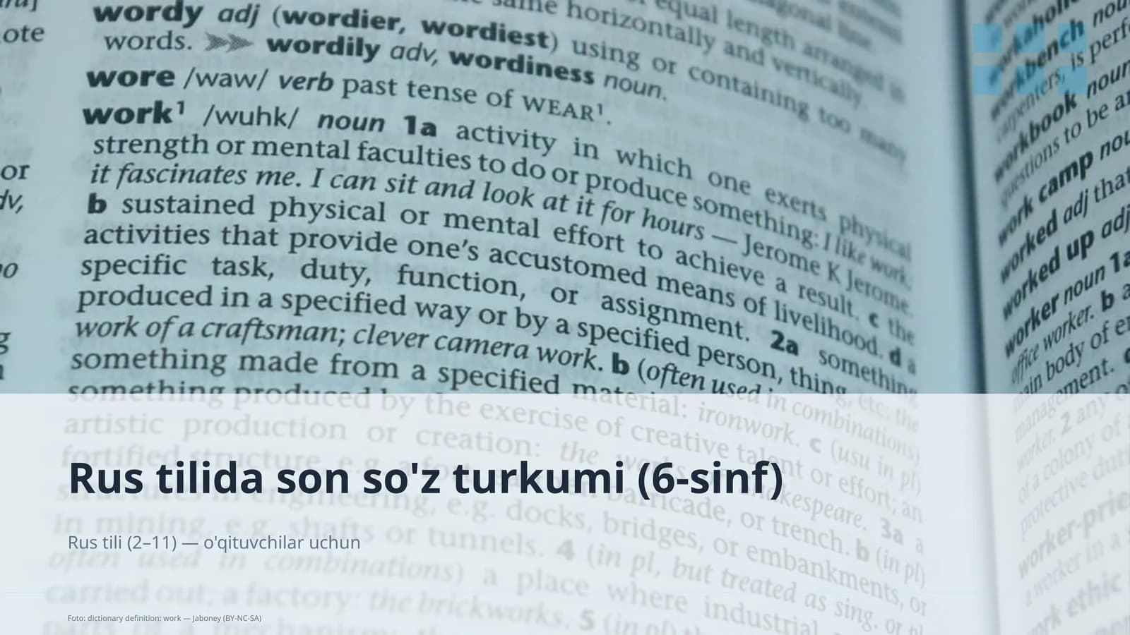 Rus tilida son so'z turkumi (6-sinf)