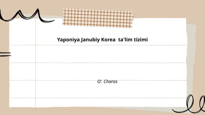 Yaponiya va Janubiy Korea ta'lim tizimi