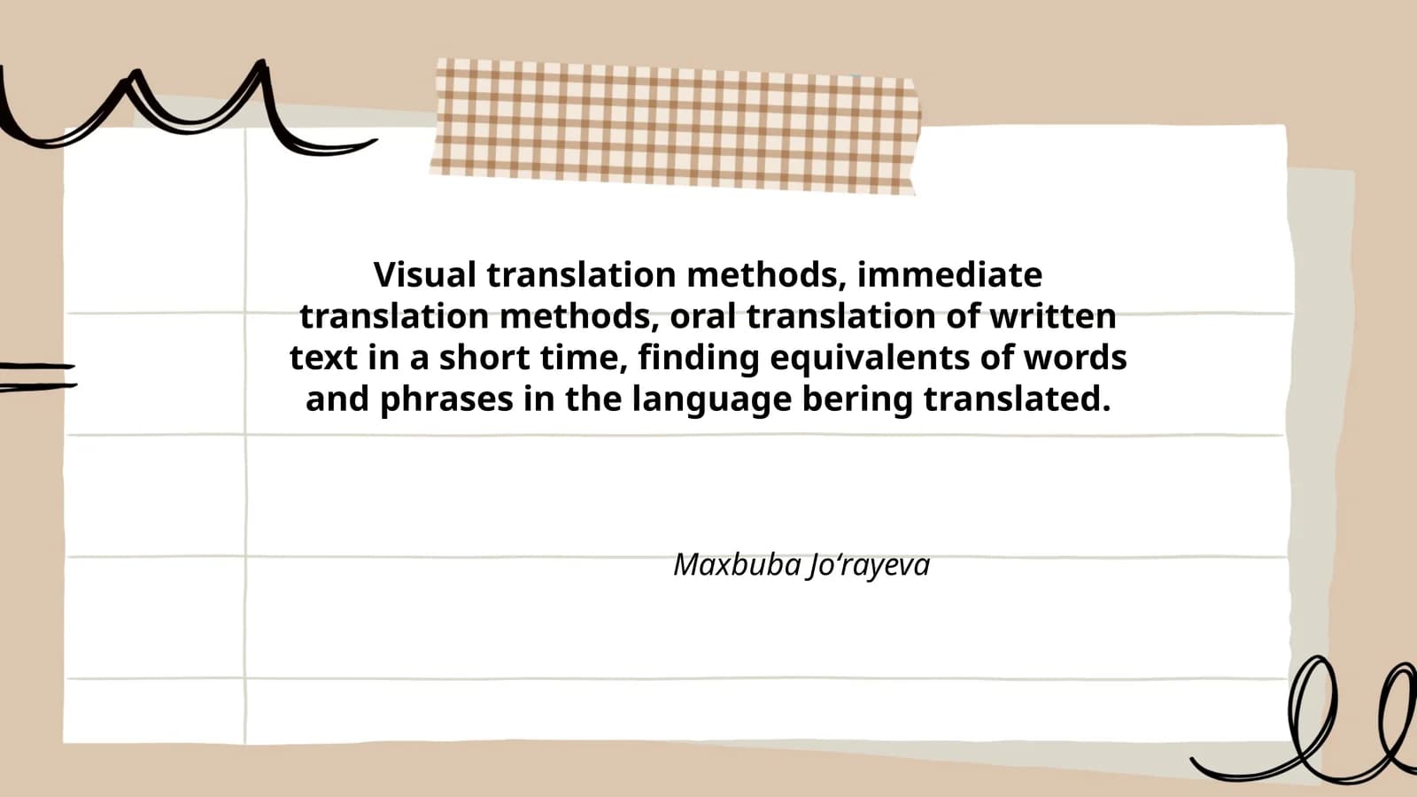 Visual Translation Methods