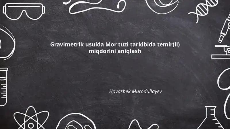 Mor tuzi tarkibida temir(ll) miqdorini aniqlash