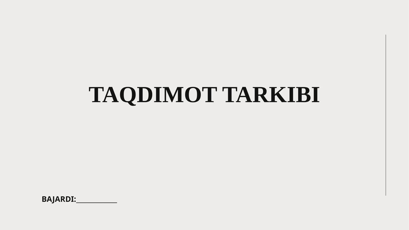 Taqdimot Tarkibi