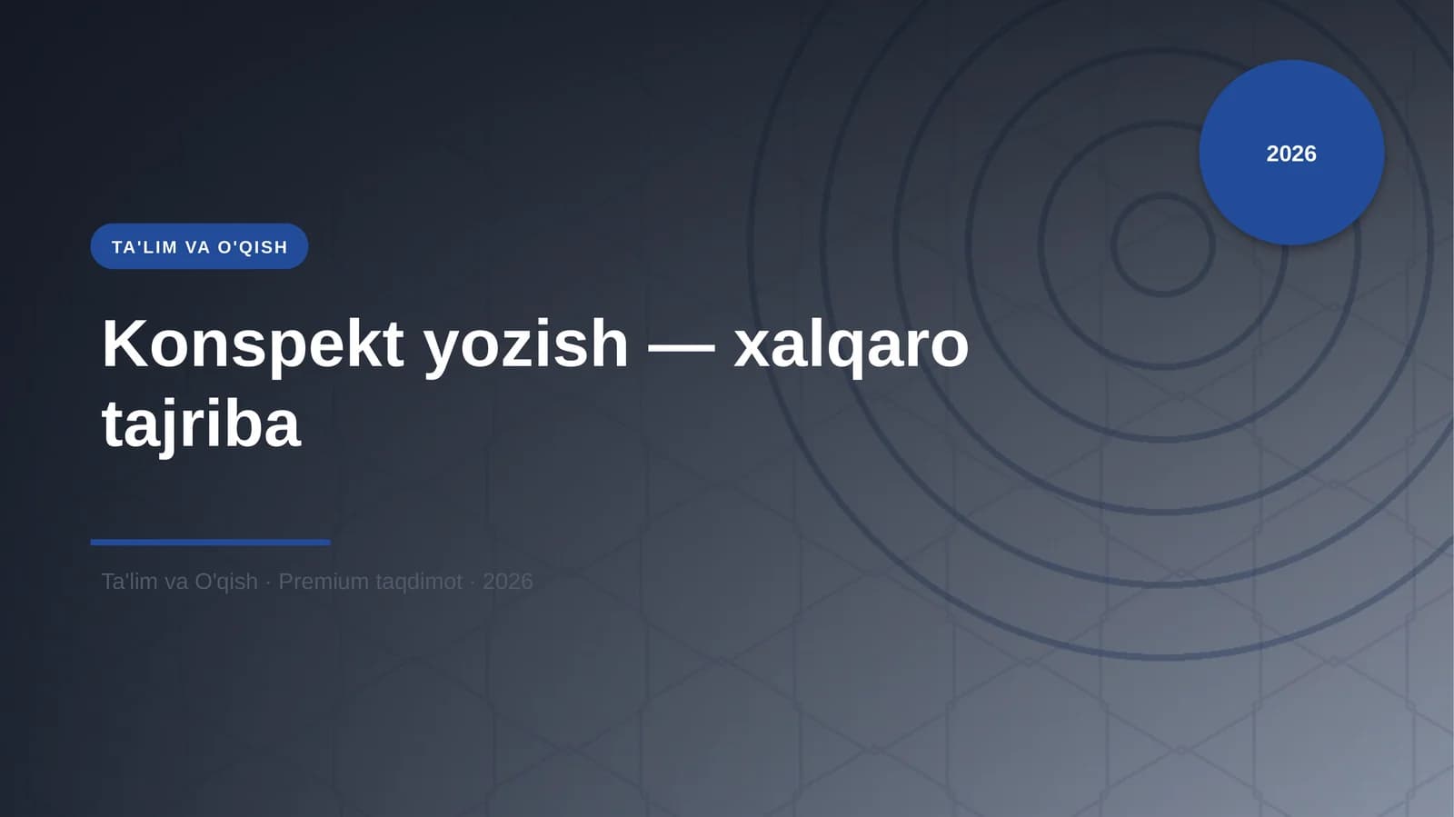 Konspekt yozish — xalqaro tajriba