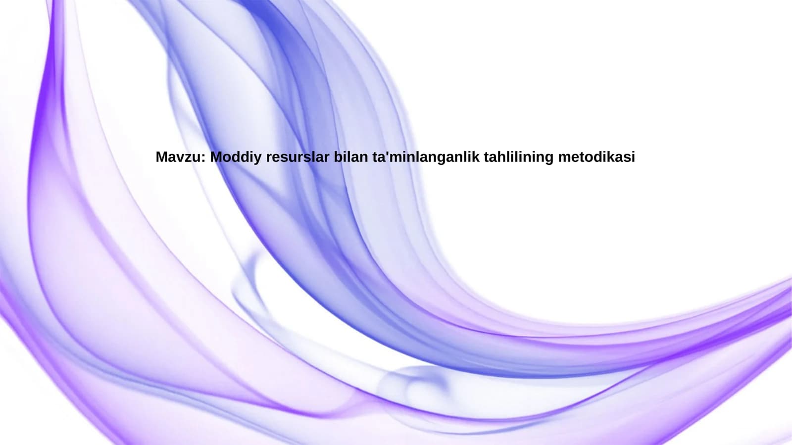 Moddiy resurslar bilan ta'minlanganlik tahlilining metodikasi