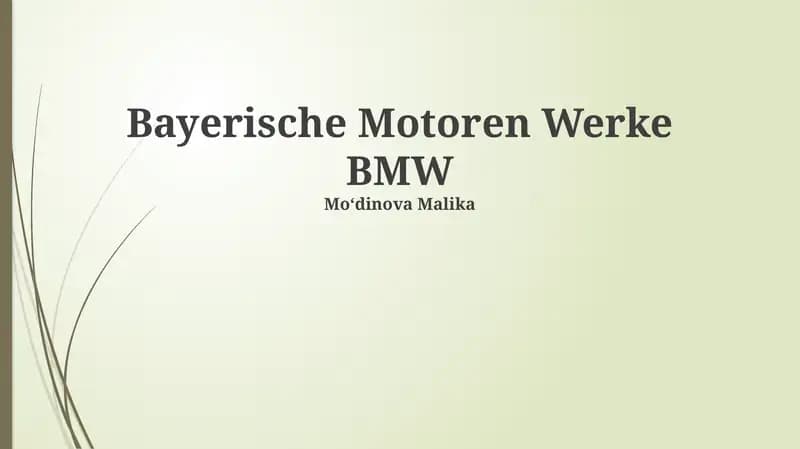BMW tarix va evolyutsiyasi