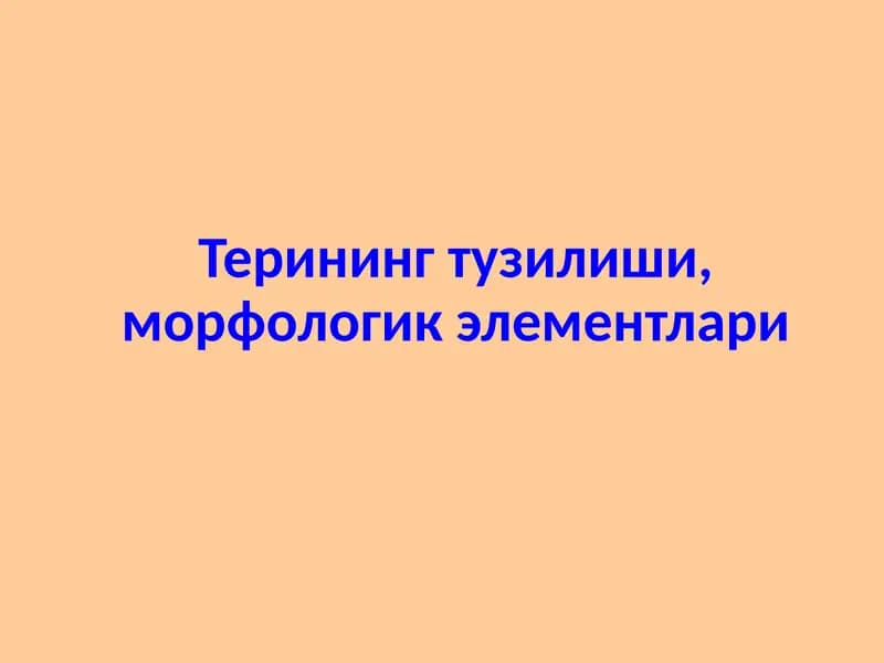 Терининг паразитар касалликлари